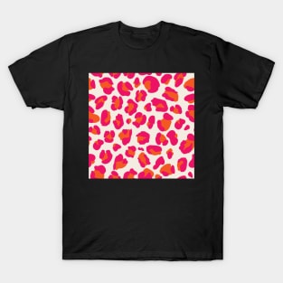 Hot Pink and Orange Leopard Print T-Shirt